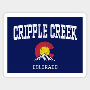 Cripple Creek Colorado CO Vintage Athletic Mountains Sticker